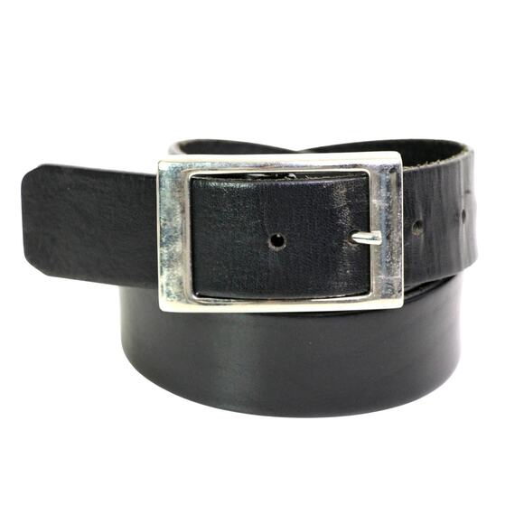 Aldo SADDLE BLACK GENUINE LEATHER 1 1/4"Wd CASUAL CLASSIC WOMEN'S BELT Sz M (t62 - Picture 1 of 13